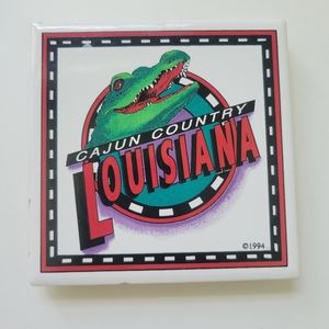 Lanka WallTiles Ceramic Trivet Louisiana Cajun country Vintage 1994 4.5" Tile.